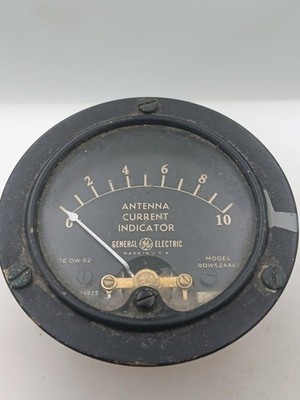 2 1/2'' GE Type DW-52 Antenna Current Indicator 0-10 Vintage Panel Meter M126