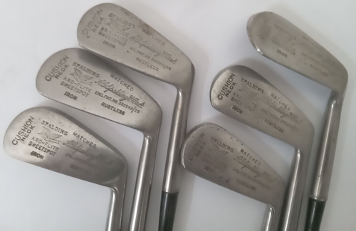 SPALDING KRO - JUEGO FLITE PUNTO DULCE X LOTE DE 6 TRABAJOS PALOS DE GOLF HIERROS VINTAGE