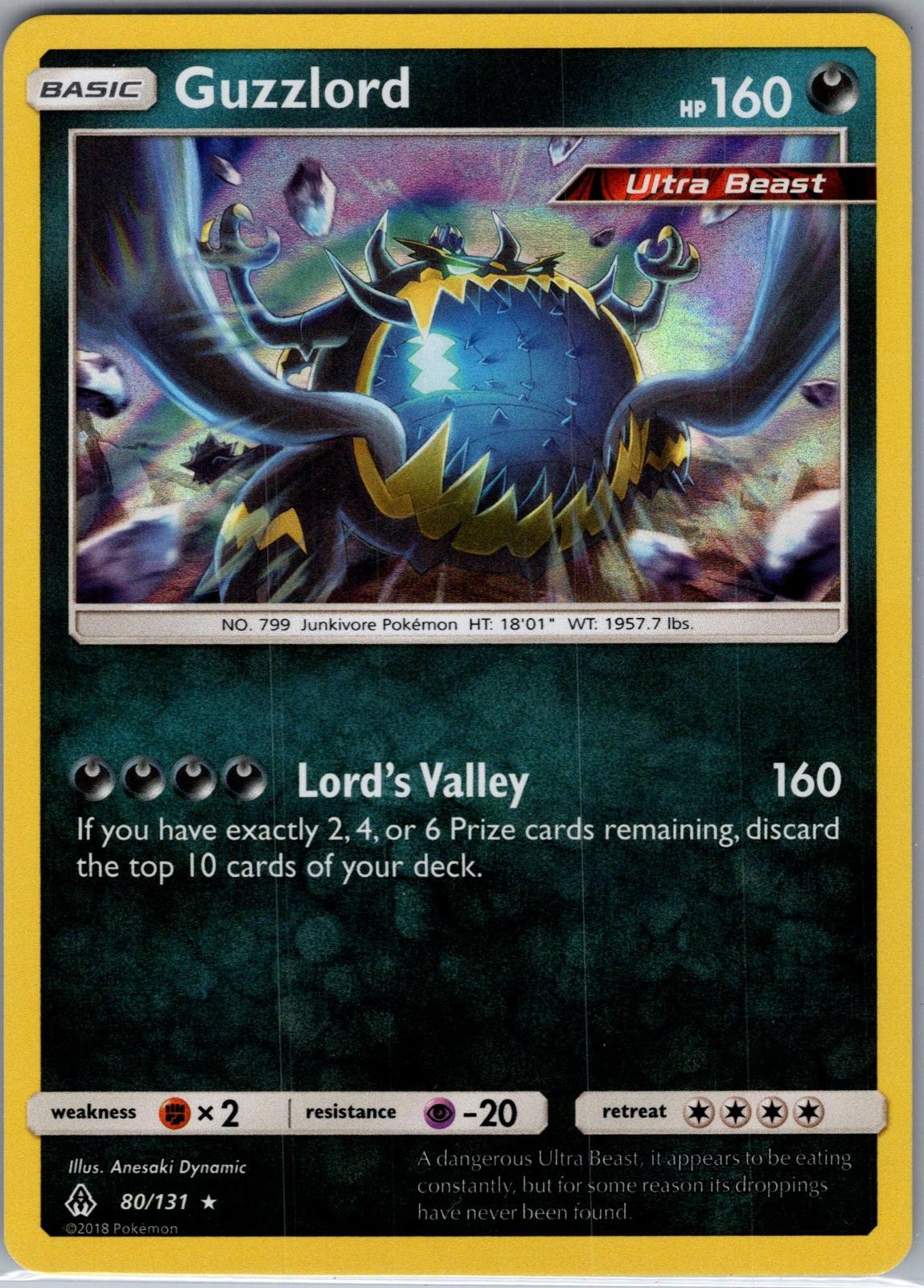 Guzzlord 80/131 Holo Rare Forbidden Light Pokemon LIGHTLY PLAYED