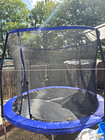 Round Below 8ft Spring Trampoline Steel Frame Safety Enclosure Net Blue Black