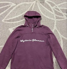 Hysteric Glamour Y2K Logo Hoodie Burgundy Vintage Rare 2000s