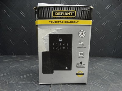Defiant Square Matte Black Compact Touch Electronic Single Cylinder Deadbolt
