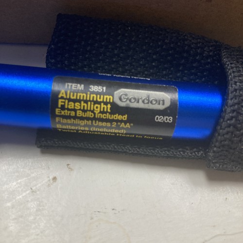 Blue Gordon 2AA Aluminium Taschenlampe #3851 mit Gürteltasche EUC - Bild 3 von 6