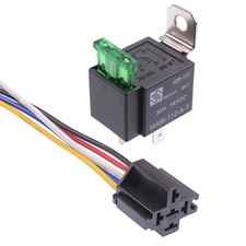 12V Automotive On/Off Fused Relay 30A 4-Pin with Holder Socket Auto Car
