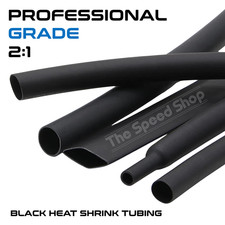 Black Heat Shrink Tube Sleeve 2:1 (3mm - 50mm) PROFESSIONAL GRADE