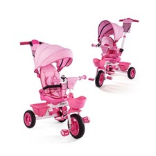 Baby Trike, 6-in-1 Kids Tricycle with Adjustable Push Handle, Removable Canop...