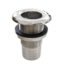 Stainless Steel Barbed Short Straight 1" ID Thru-Hull with Nut&Custom Gasket ...