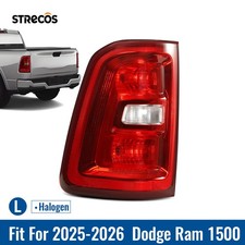 Halogen Tail Light For 2025-2026 Dodge Ram 1500 w/Chrome Bezel Driver Left Side