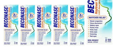 6 Pack Beconase Hayfever Relief Congestion Adult Nasal Spray, 100 sprays Each
