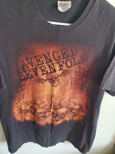 Vintage Avenged Sevenfold Band T shirt Dead Skulls & Bat print Mens Large - Picture 2 of 7