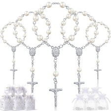 50pcs Christening Acrylic Rosary Beads with Crucifix and 50 Laser Cut...