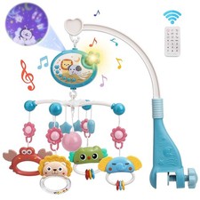 Baby Crib Mobile For Boy Music Box With Light and Sound Star Moon Projector