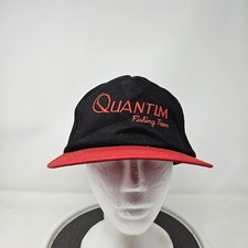 Quantum Fishing Team Hat Cap Snap Back Black Red Embroidered Mens Made in USA