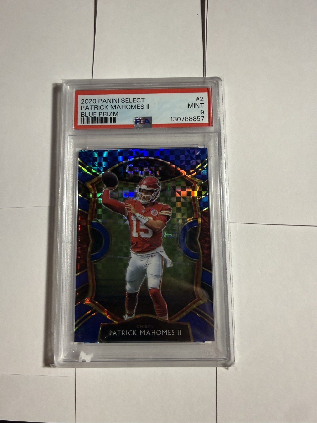 2020 Panini Select - Concourse Patrick Mahomes II #2 Blue Prizm /175 PSA 9