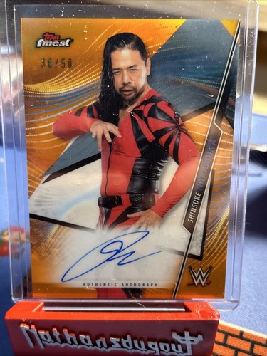 Shinsuke Nakamura Auto Orange Refractor 2020 Finest /50 Autograph ON CARD Topps - Bild 2 von 5