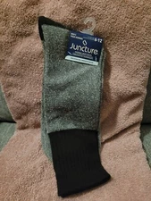 Juncture Gray And Black Mens Thermal Boot Socks 6-12 New