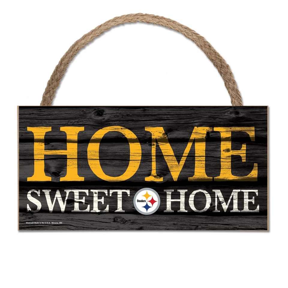 NFL Pittsburgh Steelers Home Sweet Wood Sign Holzschild Holz Wandschmuck Deko - Bild 1 von 1
