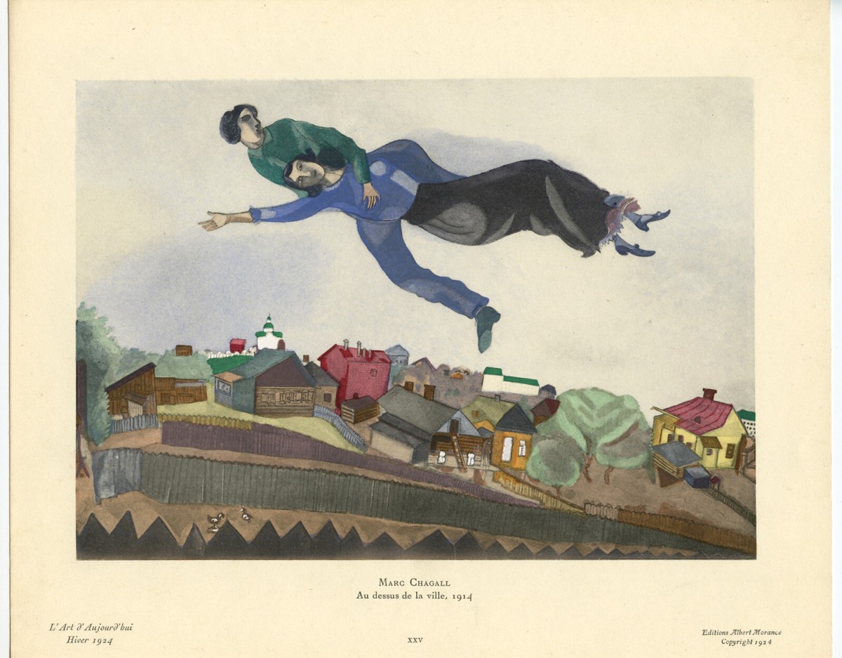 Au Dessus De La Ville/シャガール/ポスター AU DESSUS DE LA VILLE by Marc Chagall on artnet