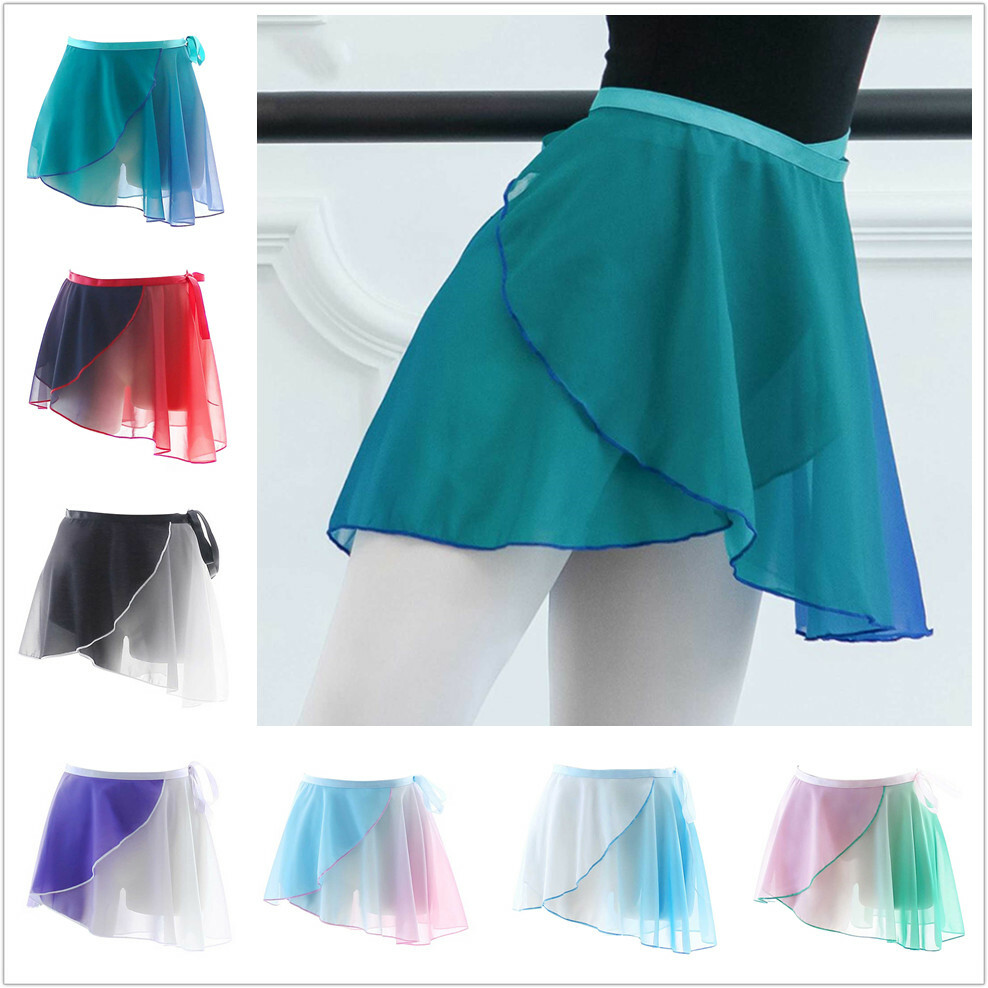 Asymmetric Ballet Chiffon Wrap Skirts Dance Skirt with Waist Tie for Women  Girls | eBay