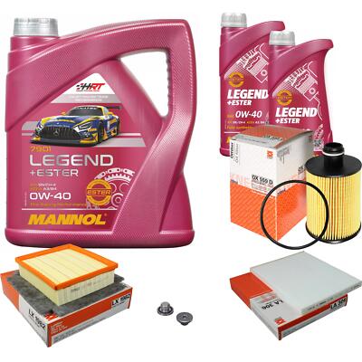MAHLE Inspektionspaket 6 L MANNOL Legend+Ester 0W-40 für Opel Corsa D 1.3 CDTi