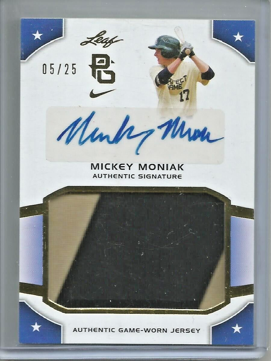 Mickey Moniak 2015 Leaf PG Autograph Authentic Game Used Jersey