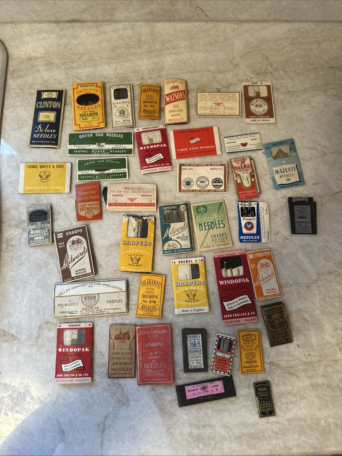 ANTIQUE Sewing Needle Lot 39 Sewing All England English War Pack Some Very Rare