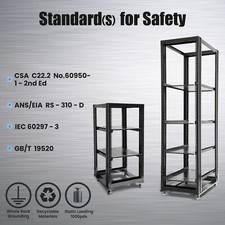 RAISING ELECTRONICS 15 22 36 42U 4 Post Open Frame 19inch Server/Audio Rack UL