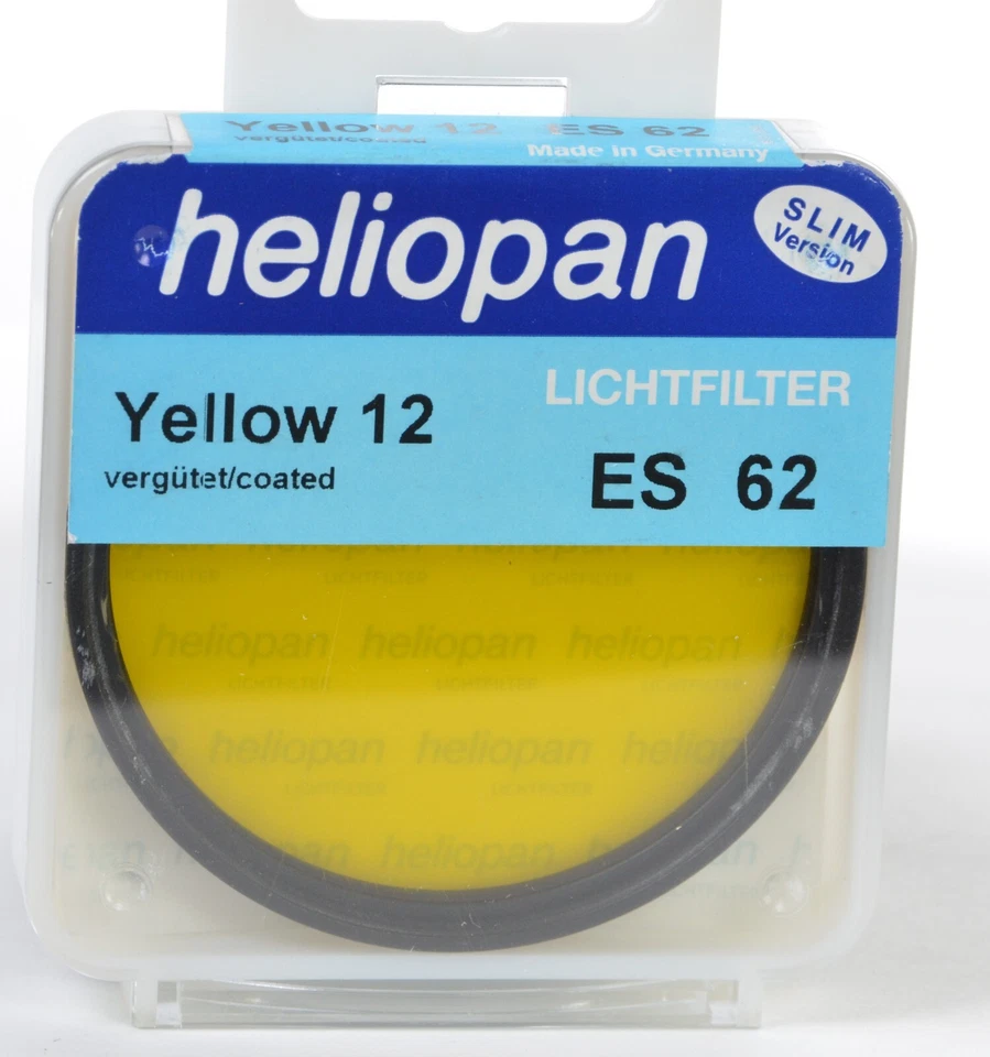 Heliopan 62mm Yellow Filter #706206, NIB NOS hard to find contrast filter, disco - Image 2 of 3