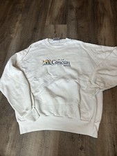 Vintage 80s/90s White Sweatshirt Size M Cancun