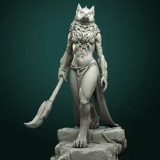 Oleana Werewolf Wolf Queen Fighter Miniature | D&D DnD