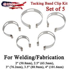 Set of 5 Clamp-On Tacking Band 2",2.5", 3", 3.5", 4" For Welding / Fabrication