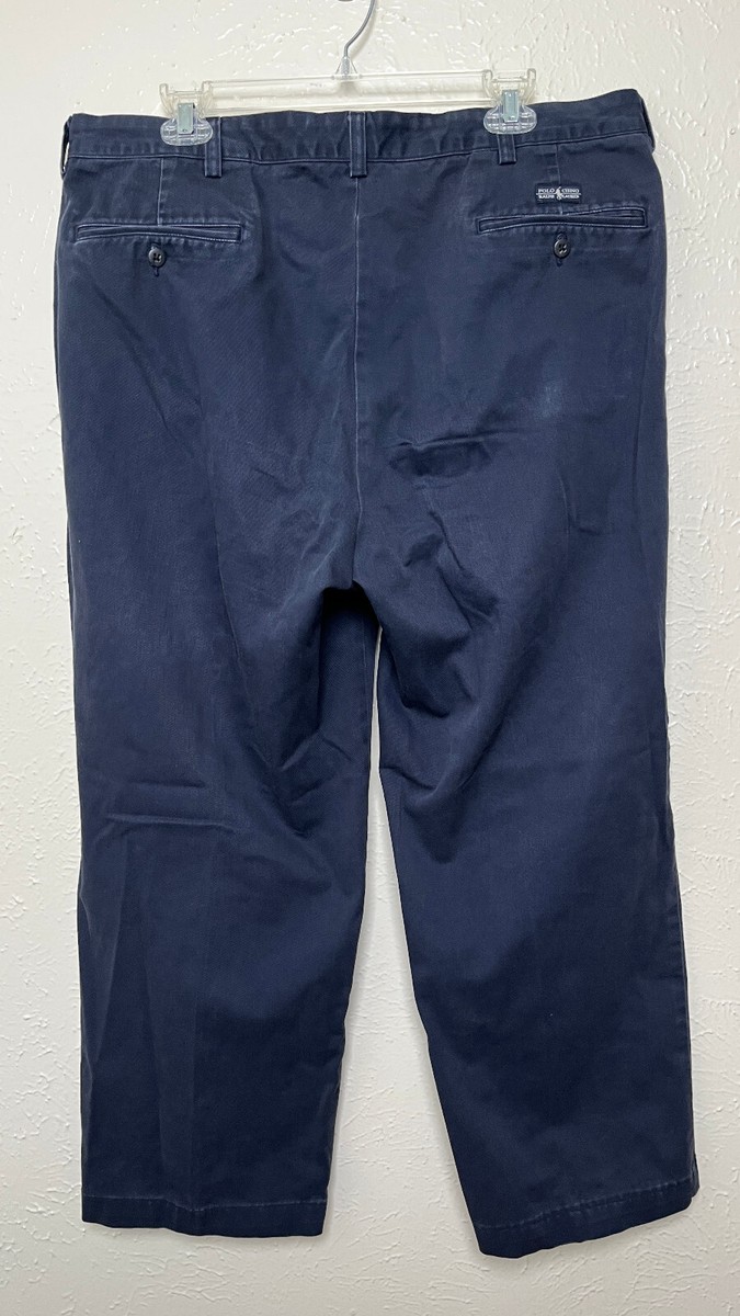 Ralph Lauren ANDREW PANT 紺 USA製 W34L29 Polo Ralph Lauren Pants Mens 38x29 (36x26) Blue Andrew Pleated