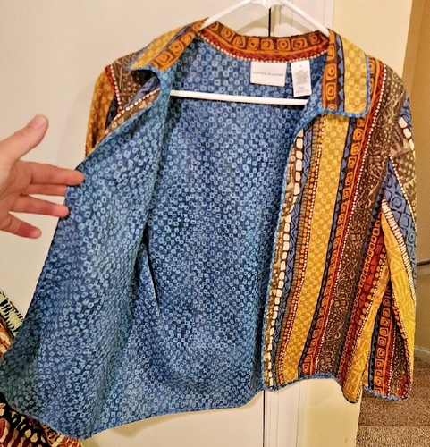Leichte Damenjacke Baumwolle Tribal Print von Alfred Dunner Größe 8 - Bild 5 von 6