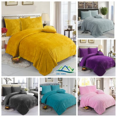 Teddybär Fleece Bettbezug Steppdecke weich kuschelig Bettwäsche Set & Kissenbezüge alle Größen