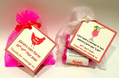 10 X Junggesellinnenabschied Gastgeschenke * Junggesellinnenabschied - personalisiert * Mini Liebe Herzen Tasche Geschenke