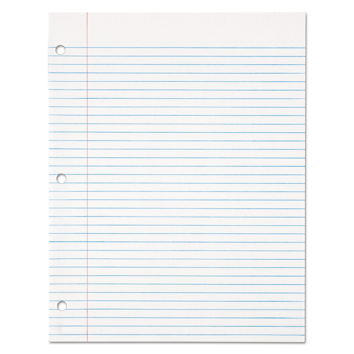 Filler Paper, 3-Hole, 8.5 x 11, Medium/College Rule, 500/Pack Filler Paper, 3-Hole, 8.5 x 11, Medium/College Rule, 500/Pack