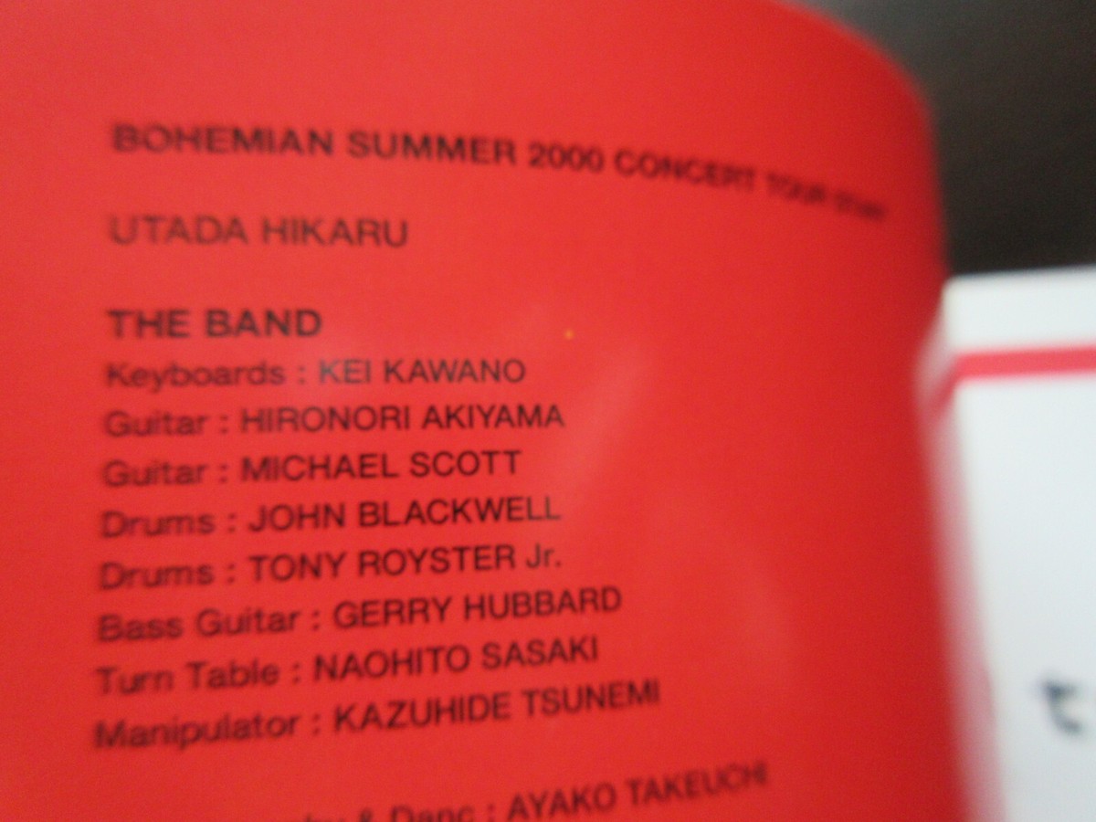 Utada Hikaru Bohemian Summer 2000 Japan Tour Book w Sticker First 