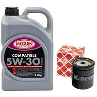 MotoröL Set 5W-30 Meguin 5 Liter + ÖLfilter 32122 FüR Chevrolet Captiva Opel 2.4
