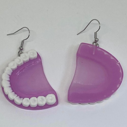 False teeth earrings , Earrings Kitsch 8 cm long. Pick your colour rave festival - Picture 16 of 60