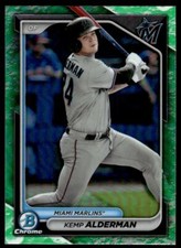 2024 Bowman BCP-82 Kemp Alderman Marlins Baseball Card Lunar Refractor