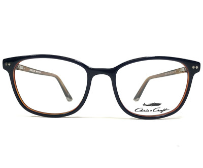 Chris Craft Eyeglasses Frames CF1011 03 Brown Navy Blue Square 52-18-145