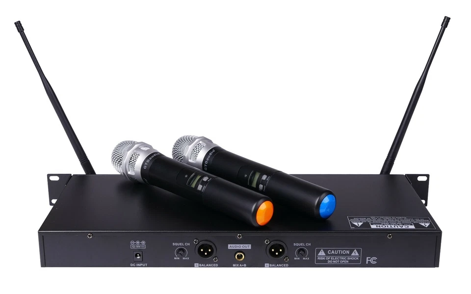 GTD 2x100 Adjustable Channel UHF Wireless Handheld Microphone Mic System 622H - Image 2 of 3