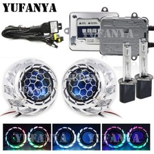 Rgb Led Dynamic Angel Eyes 2.5 Bi Xenon Projector Honeycomb Lens 55w Xenon Kit Rgb Led Dynamic Angel Eyes 2.5 Bi Xenon Projector Honeycomb Lens 55w Xenon Kit