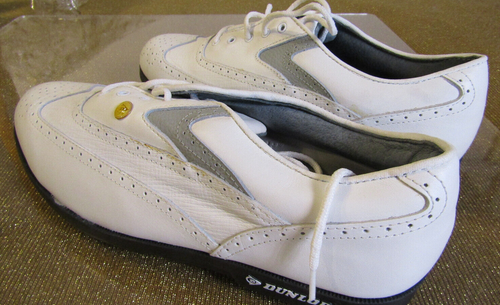 Dunlop Men's Size 11 White Leather Wing Tip Oxford Spiked Golf Shoes ,NEW NO BOX - Picture 6 of 18