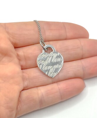 Tiffany & Co. Tiffany Notes I Love You Heart Tag Necklace- 925
