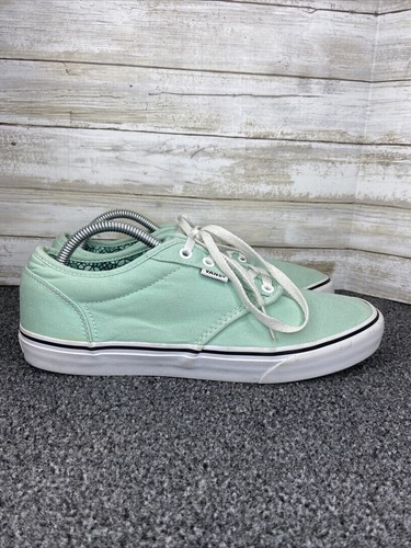 mint green and grey vans