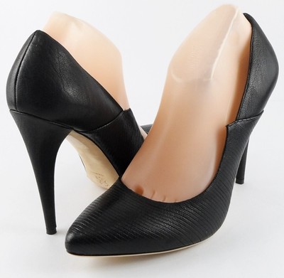 $495 LOEFFLER RANDALL IRINA Black Leather ITALY Designer Pointed Toe Pumps 10