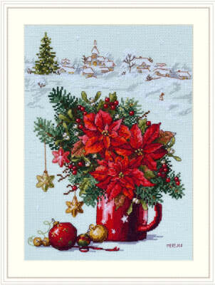 Merejka Kreuzstich-Set „Field Beauties“ – Fertiges Set Mit Stoff, Garn & Anleitung (21 X 73 Cm)