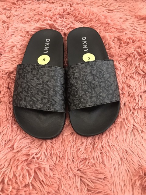 DKNY BLACK Logo Slides Sandals Women Size 5 Eu 35 B UK 2.5 | eBay