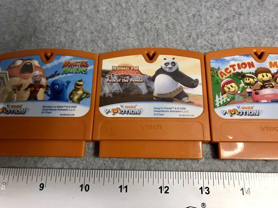 VTech VSmile VMotion Monsters Vs Aliens Kung Fu Panda & Action Mania Cartridges - Image 3 of 4